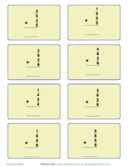 Addition of fractions vertically arranged